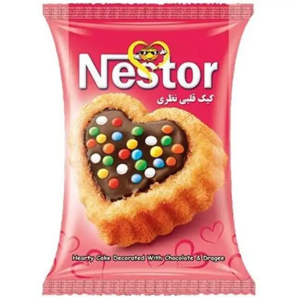 کیک قلبی روغنی با کرم کاکائو و دراژه 65 گرمی نظری