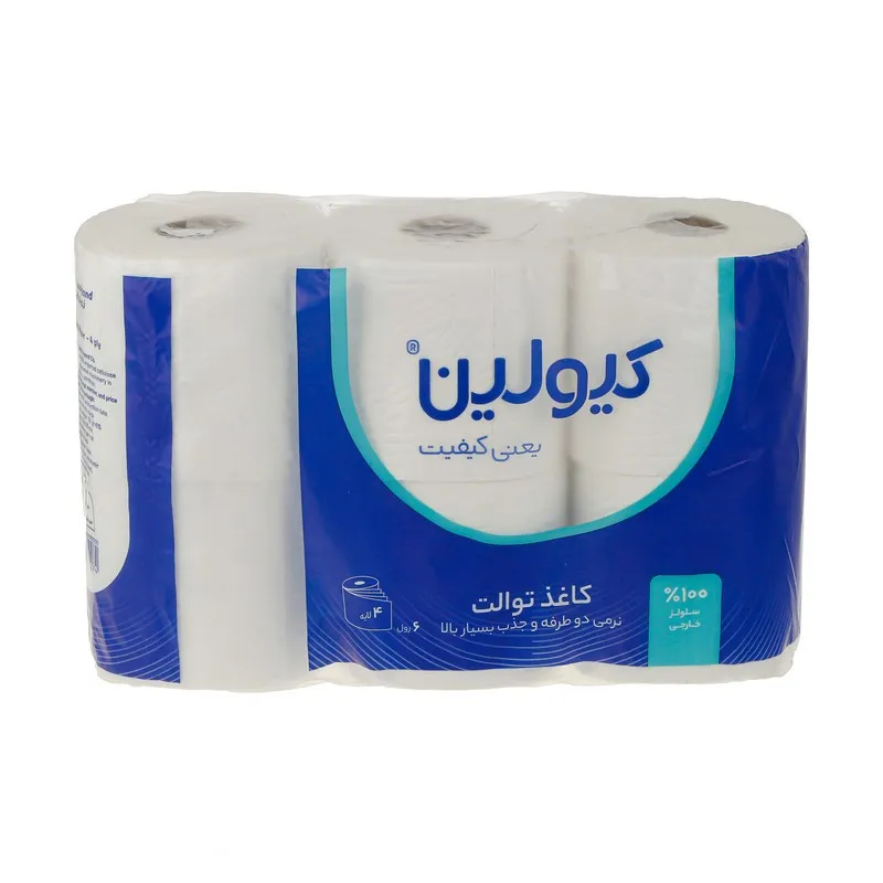 دستمال توالت چهار لایه بسته 6 رولی کیولین gallery0