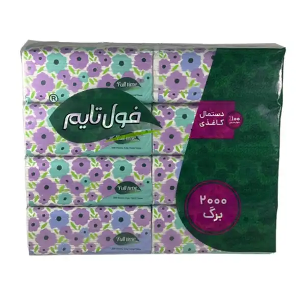 دستمال کاغذی 2 لایه 250 برگ اقتصادی بسته 8 عددی فول تایم