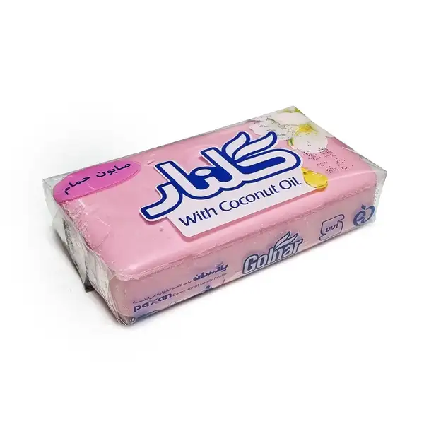 صابون حمام جوان صورتی حاوی عصاره روغن نارگیل 130 گرمی گلنار